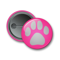 Reflektierender Ansteckbutton - rosa Pfote